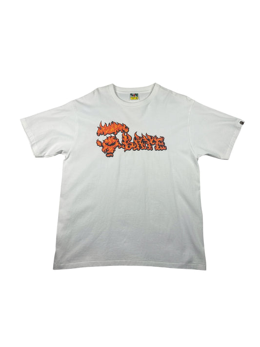 BAPE Flame Ape White Short Sleeve Shirt