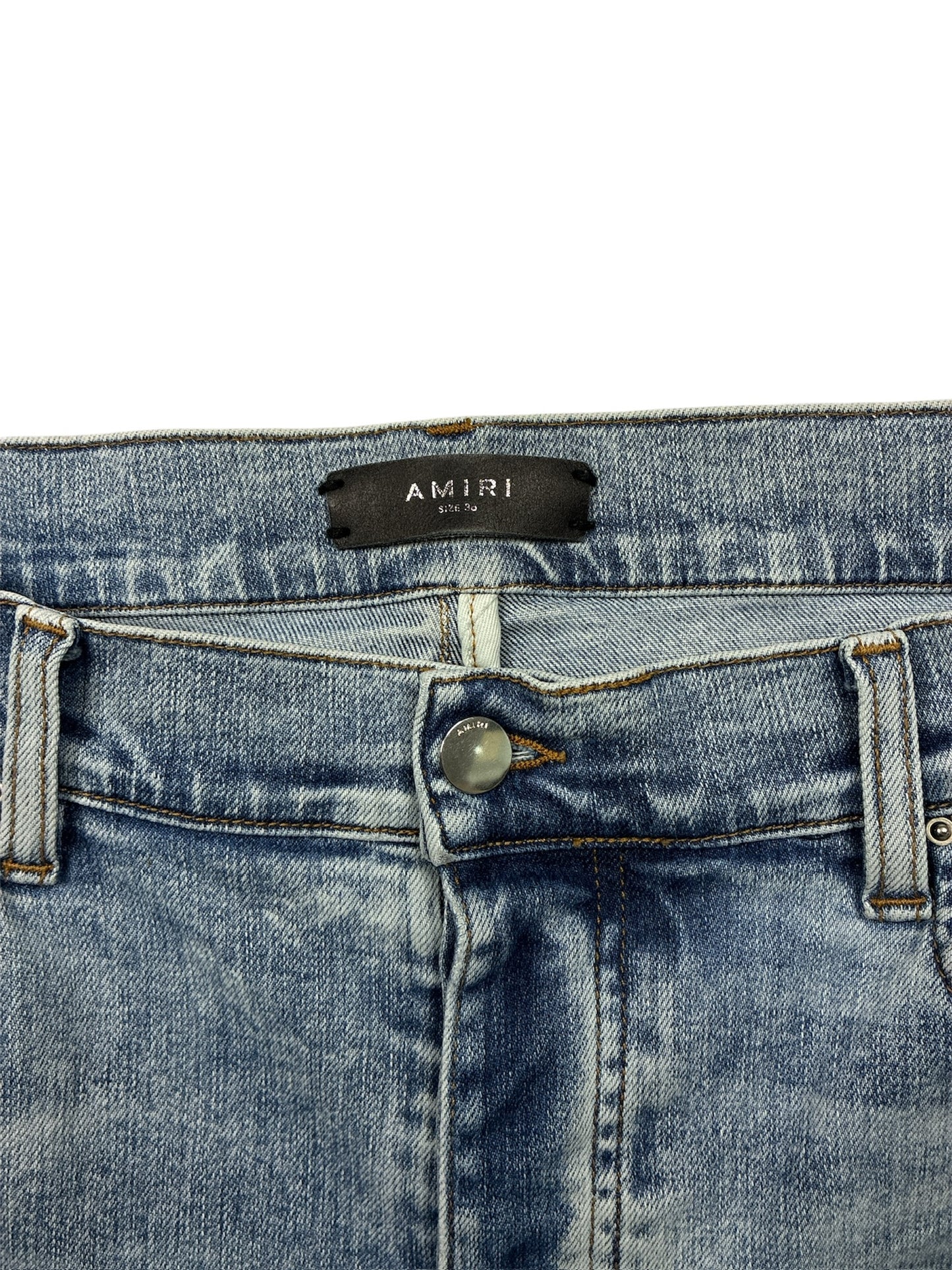 AMIRI MX1 Iridescent Patch Distressed Jean
