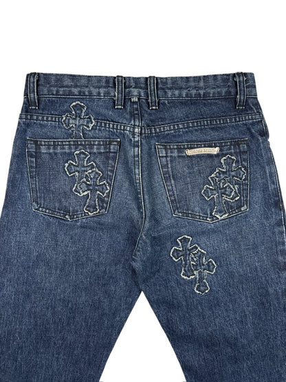 Chrome Hearts Loose Ends Denim Cross Patch Jeans