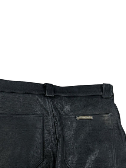 Chrome Hearts Fleur Knee Leather Pants