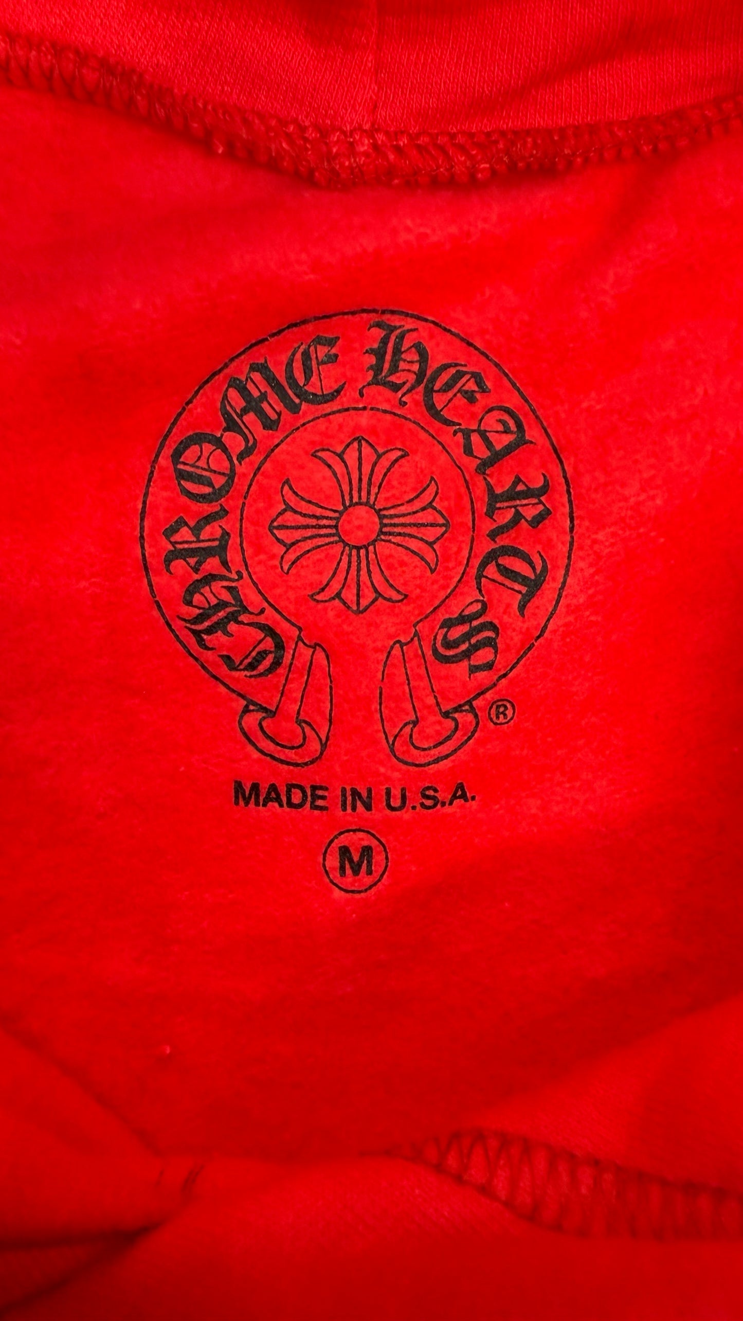 Chrome Hearts Scroll Logo Hoodie Red