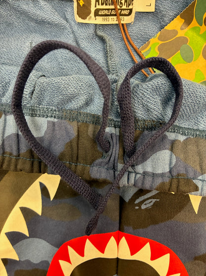 Bape Camo Shark Sweat Shorts Blue