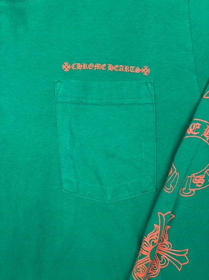 Chrome Hearts Horseshoe Cross Logo Long Sleeve T-Shirt Green