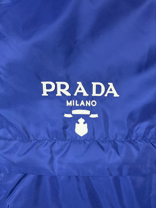 Prada Re-Nylon Logo-Print Blouson Jacket Blue