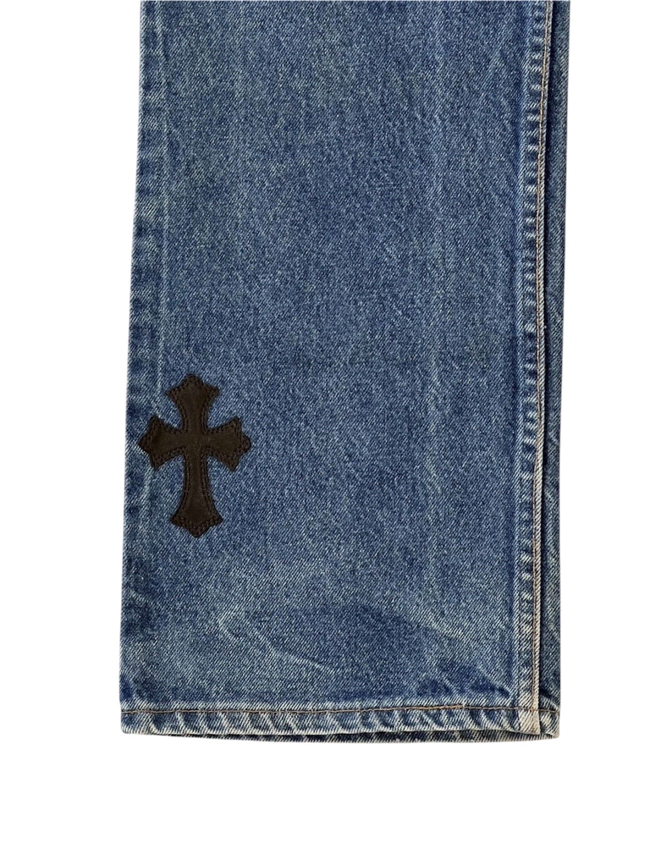 Chrome Hearts Leather Patch Jeans