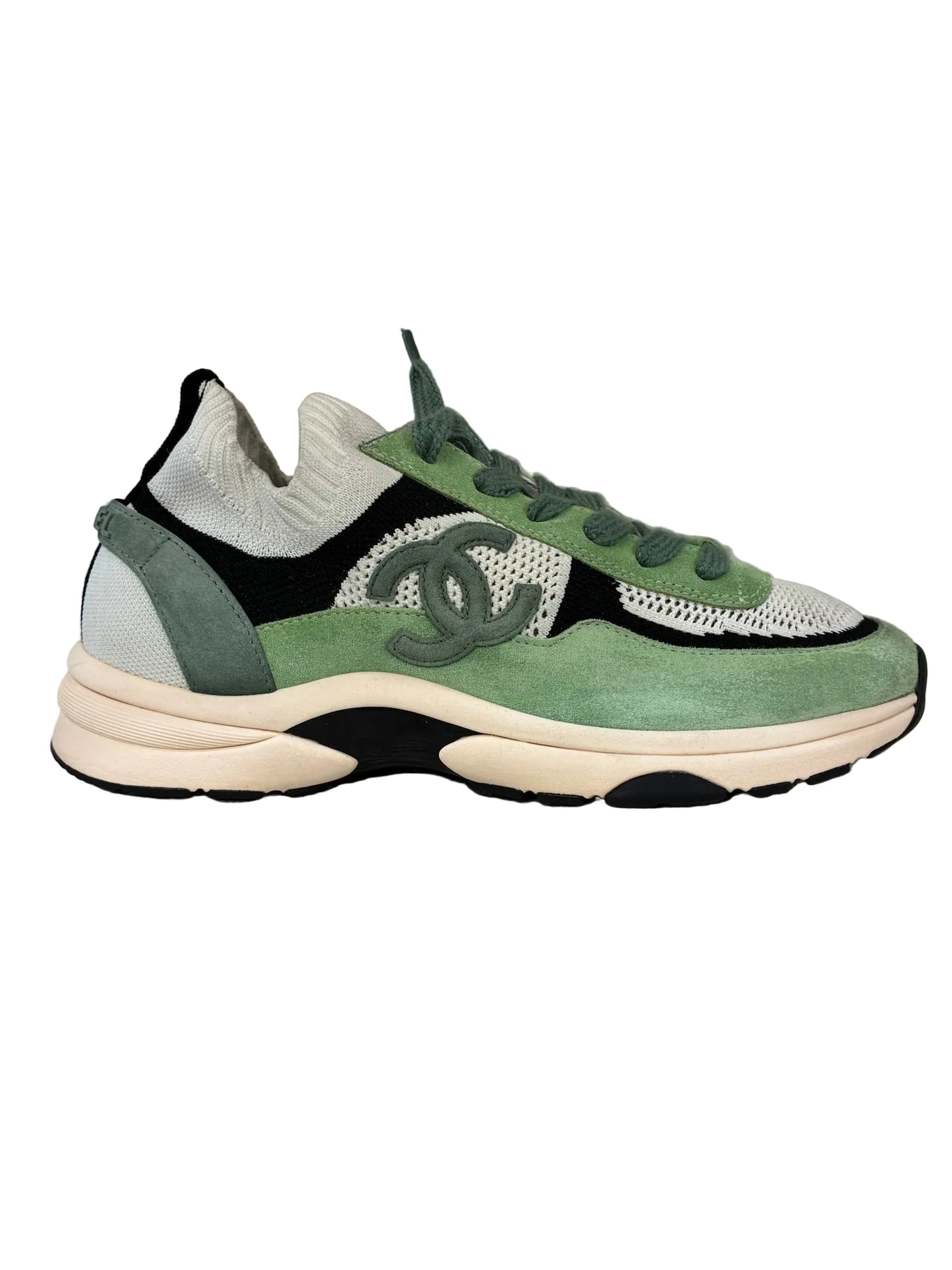 Chanel Knit Suede CC Sneakers