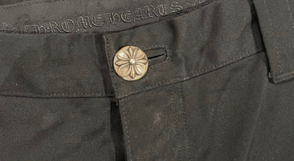 Chrome Hearts Leopard & Black Cross Patch Jeans