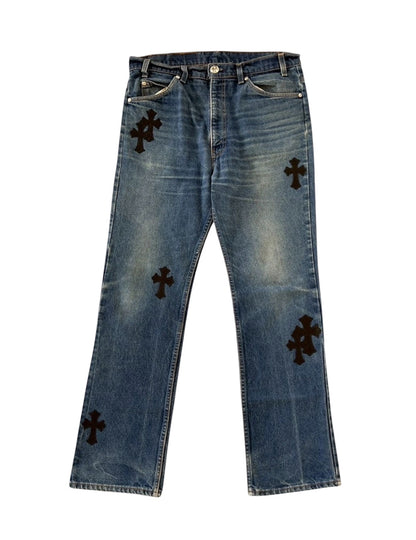 Chrome Hearts Leather Patch Jeans
