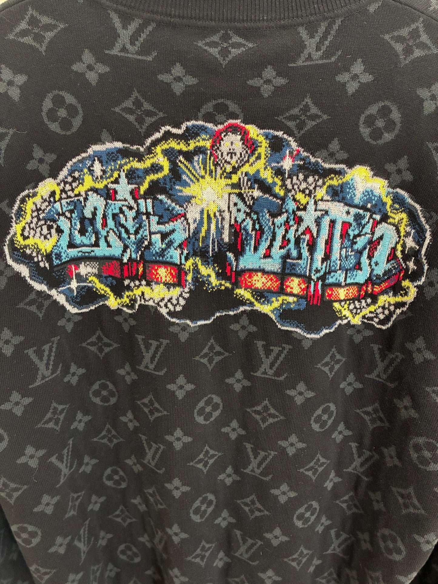 Louis Vuitton Graffiti Monogram Knitted Zip up Sweater