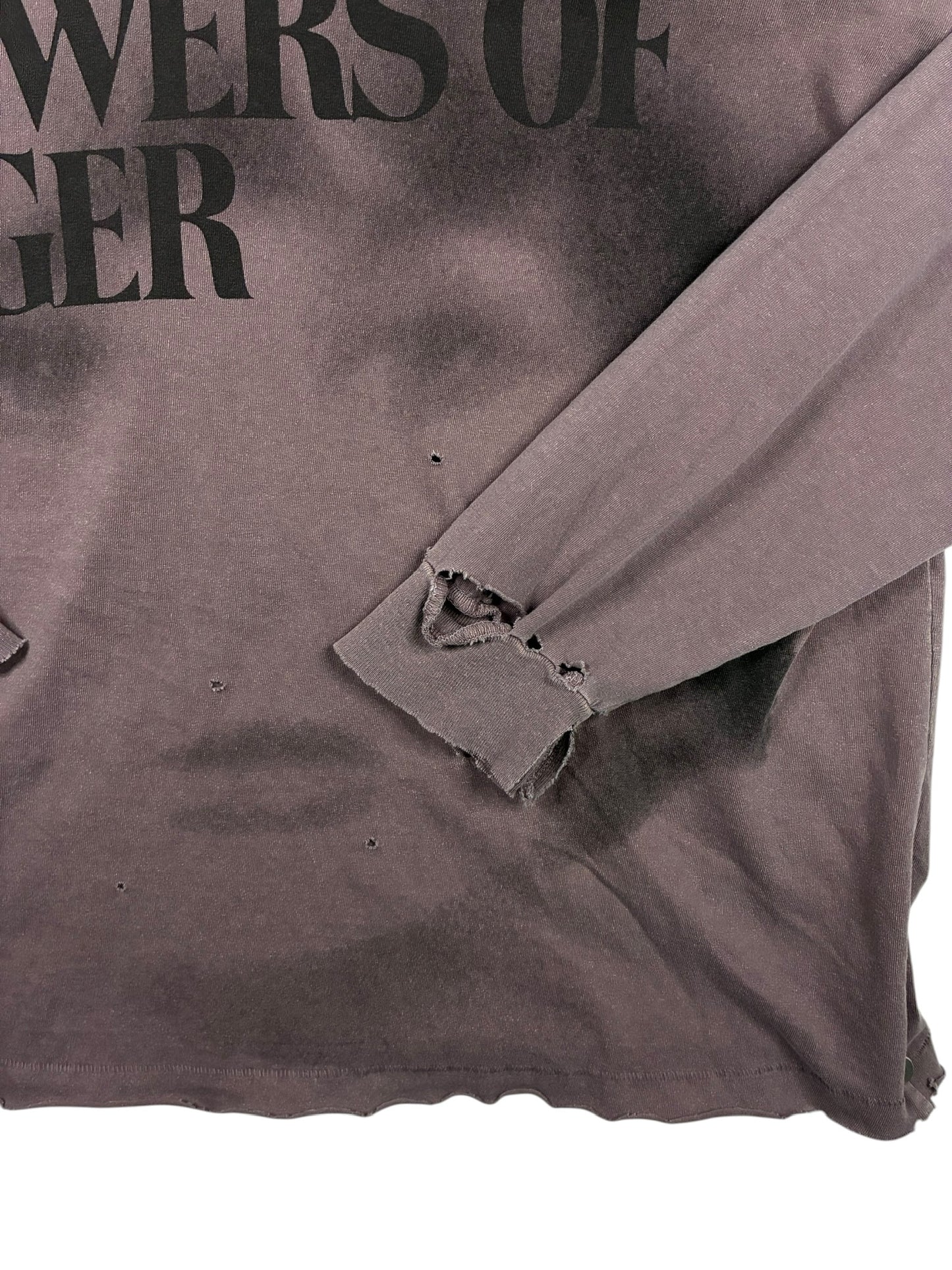 Enfants Riches Deprimes Flowers Of Anger Cropped Printed Distressed T-Shirt 'Purple'