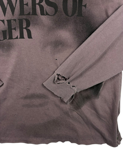 Enfants Riches Deprimes Flowers Of Anger Cropped Printed Distressed T-Shirt 'Purple'