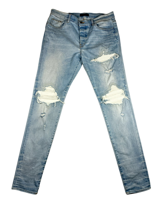 AMIRI MX1 White Patch Distressed Jean