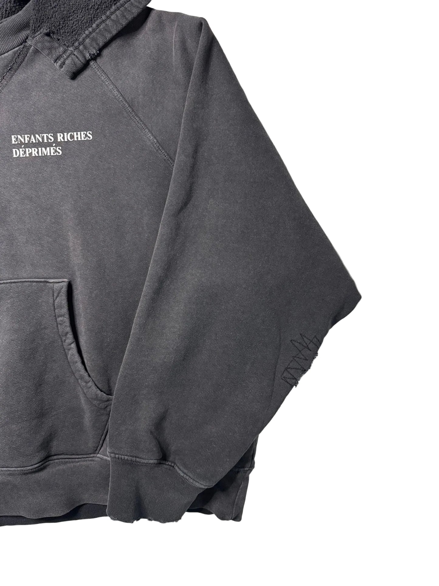 Enfants Riches Déprimés Logo Distressed Cropped Hoodie