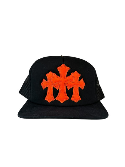 Chrome Hearts Cemetery Orange Cross Patch Trucker Hat