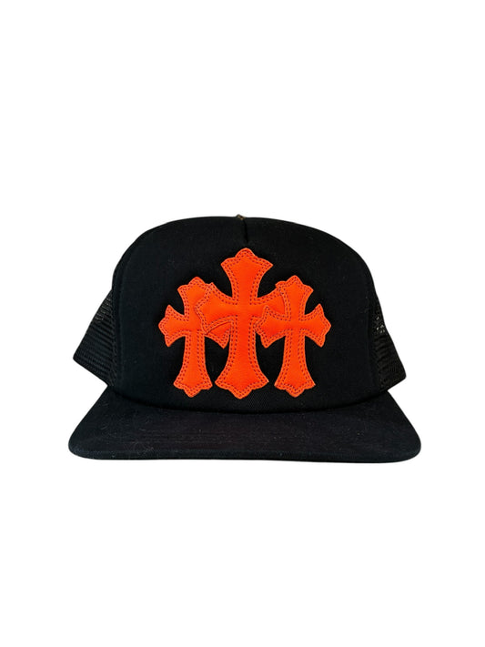 Chrome Hearts Cemetery Orange Cross Patch Trucker Hat