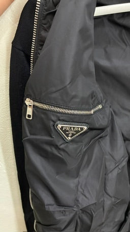 Prada Wool Re-Nylon Zip-Up Cardigan