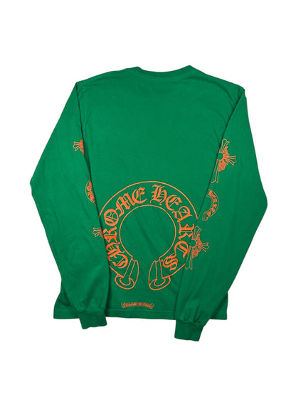 Chrome Hearts Horseshoe Cross Logo Long Sleeve T-Shirt Green