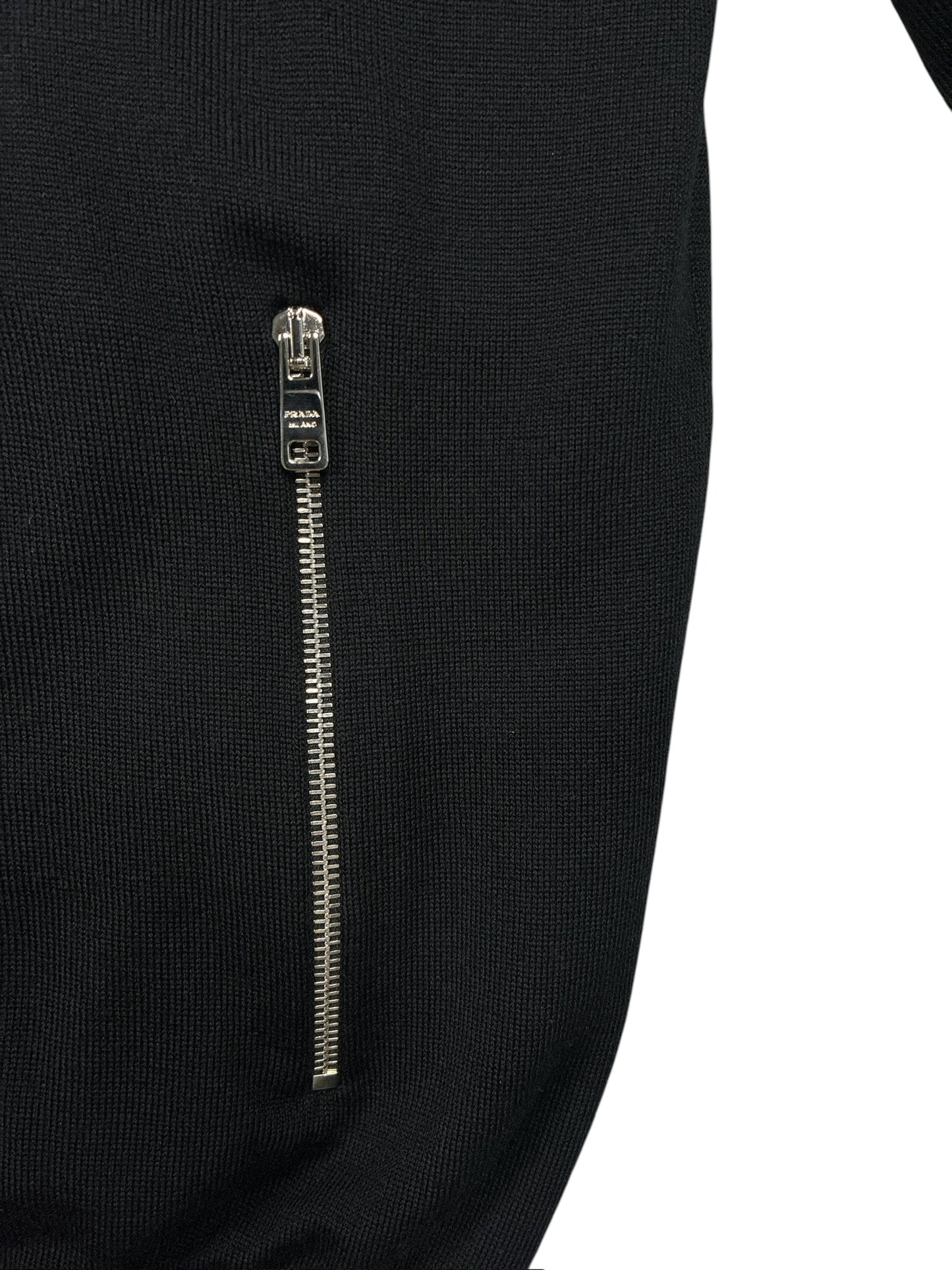 Prada Wool Re-Nylon Zip-Up Cardigan
