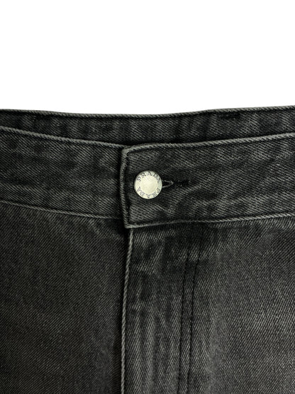 Prada Washed Grey Denim Wide Jeans