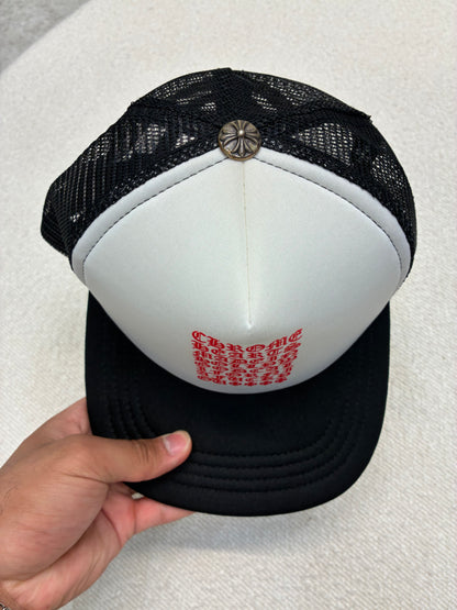 Chrome Hearts Eye Chart Trucker Hat Red White