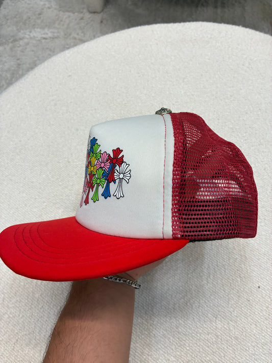 Chrome Hearts Multicolor Cross Hat Red