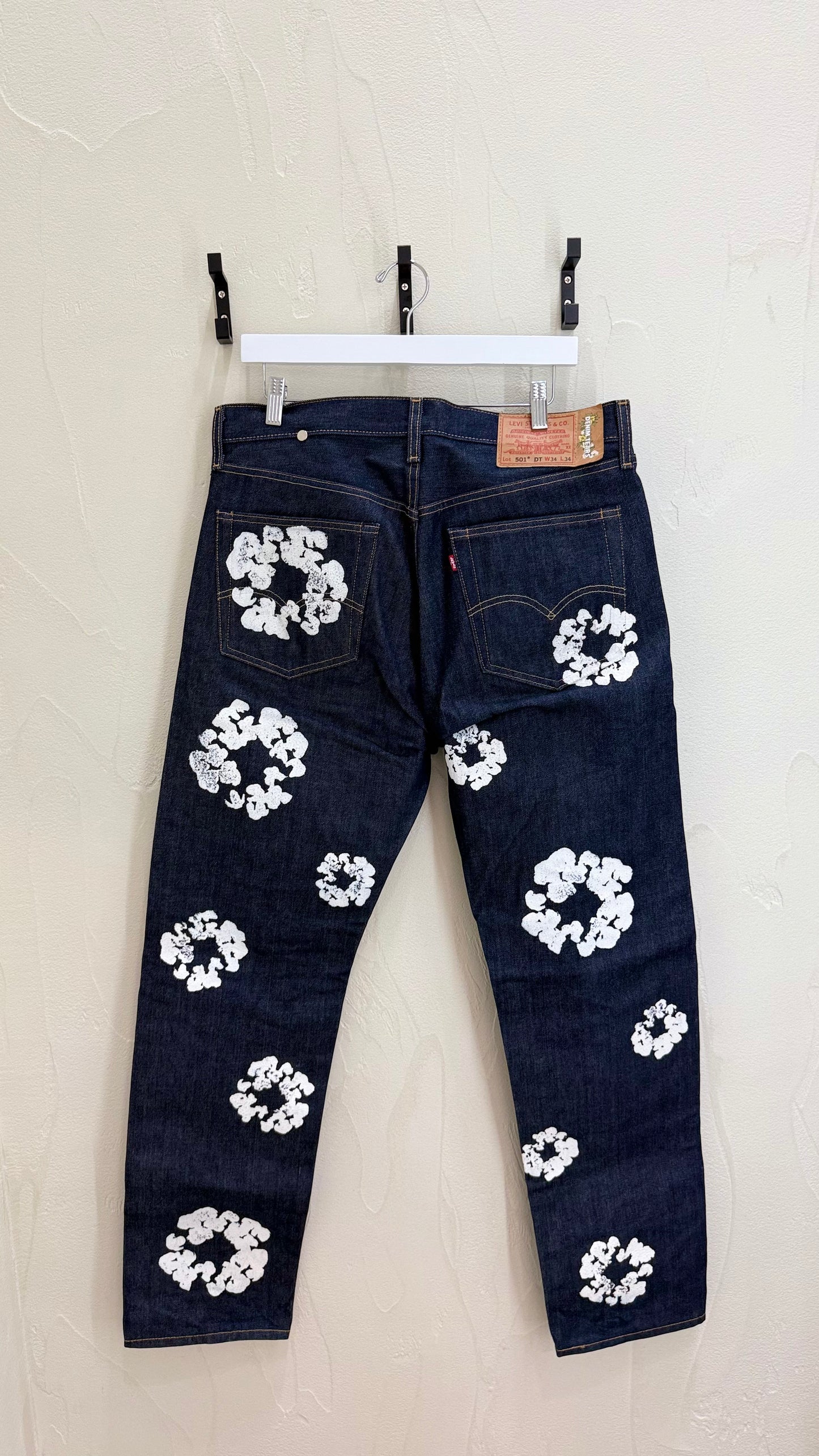 Denim Tears x Levi's Cotton Wreath Print Selvedge Jeans