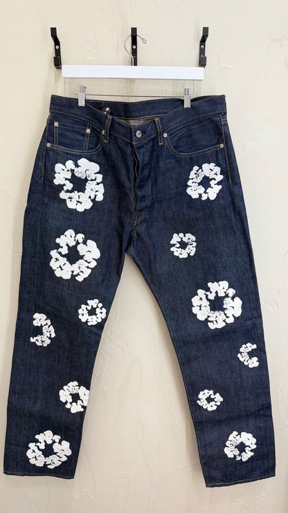 Denim Tears x Levi's Cotton Wreath Print Selvedge Jeans