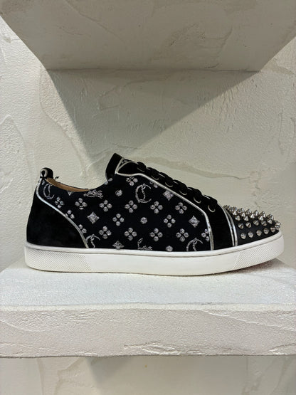 Christian Louboutin Junior Flat Spikes Black Silver