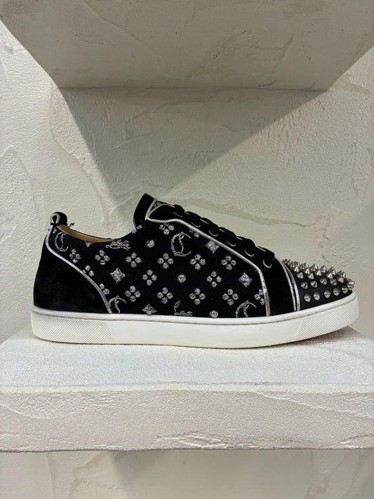 Christian Louboutin Junior Flat Spikes Black Silver