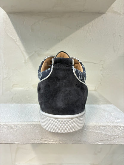 Christian Louboutin Junior Flat Spikes Black Silver