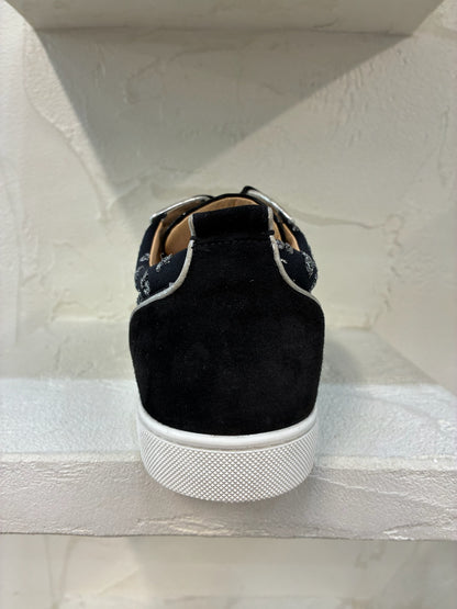 Christian Louboutin Junior Flat Spikes Black Silver