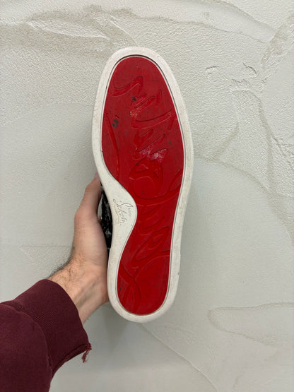 Christian Louboutin Junior Flat Spikes Black Silver