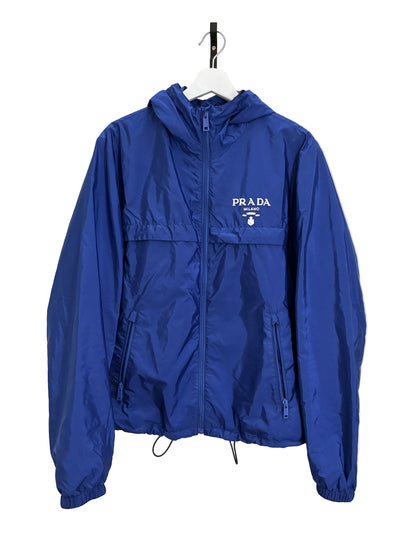 Prada Re-Nylon Logo-Print Blouson Jacket Blue