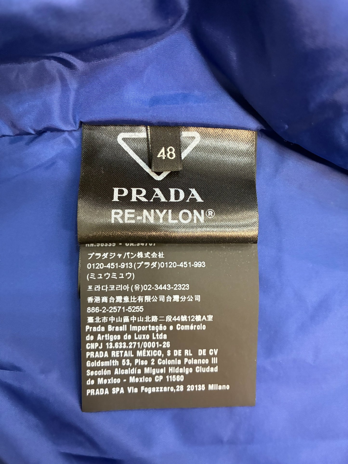 Prada Re-Nylon Logo-Print Blouson Jacket Blue
