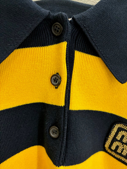 Miu Miu Striped Cotton-Blend Polo Sweater