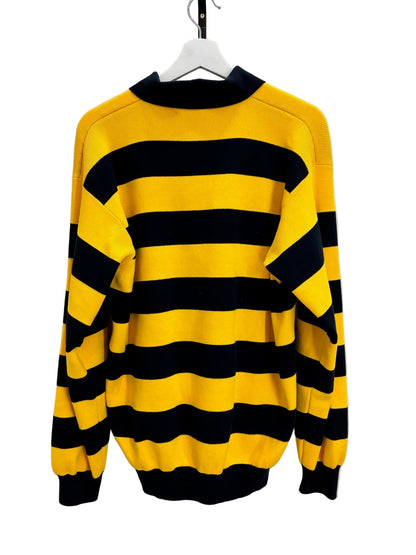 Miu Miu Striped Cotton-Blend Polo Sweater