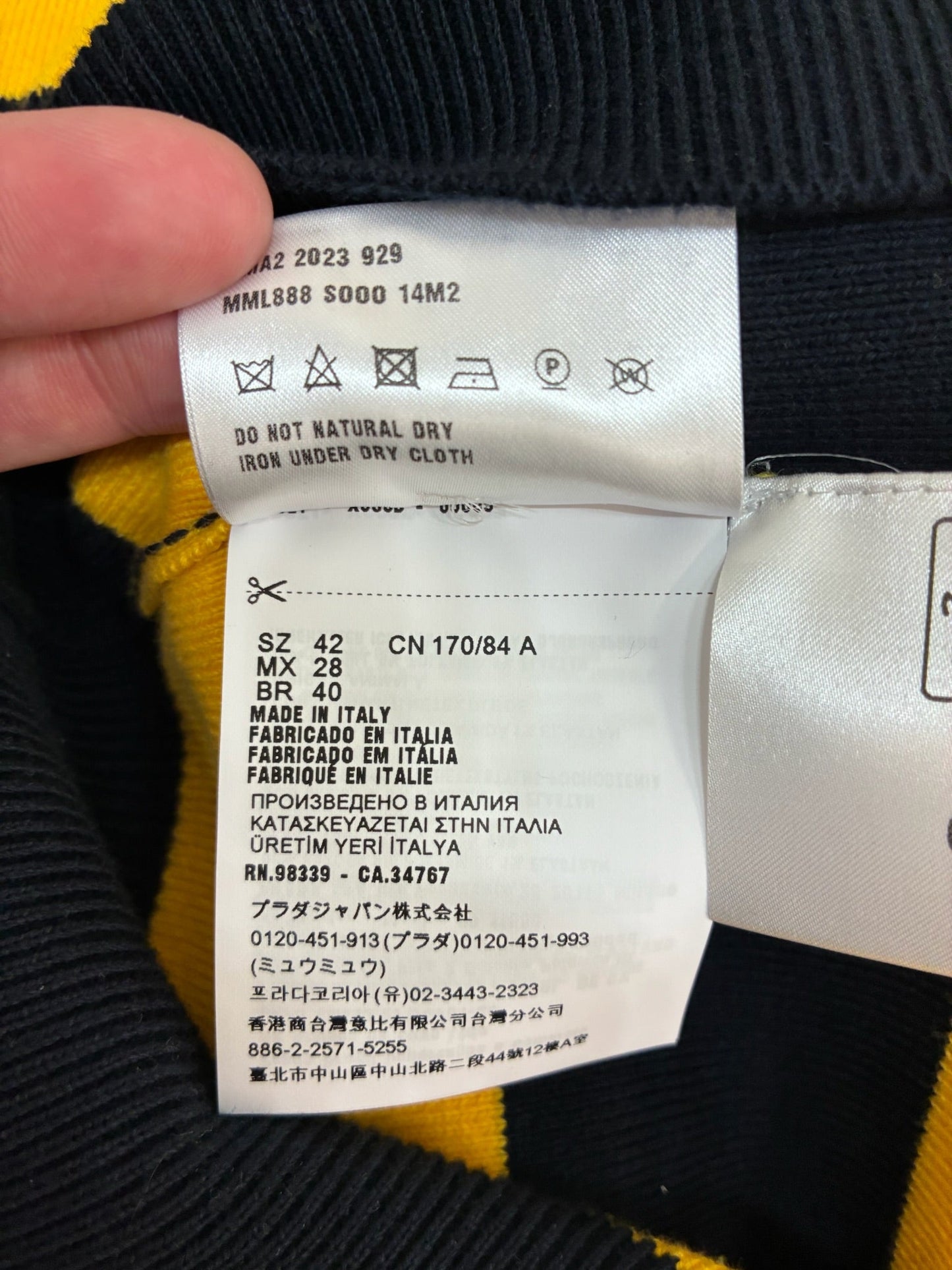 Miu Miu Striped Cotton-Blend Polo Sweater