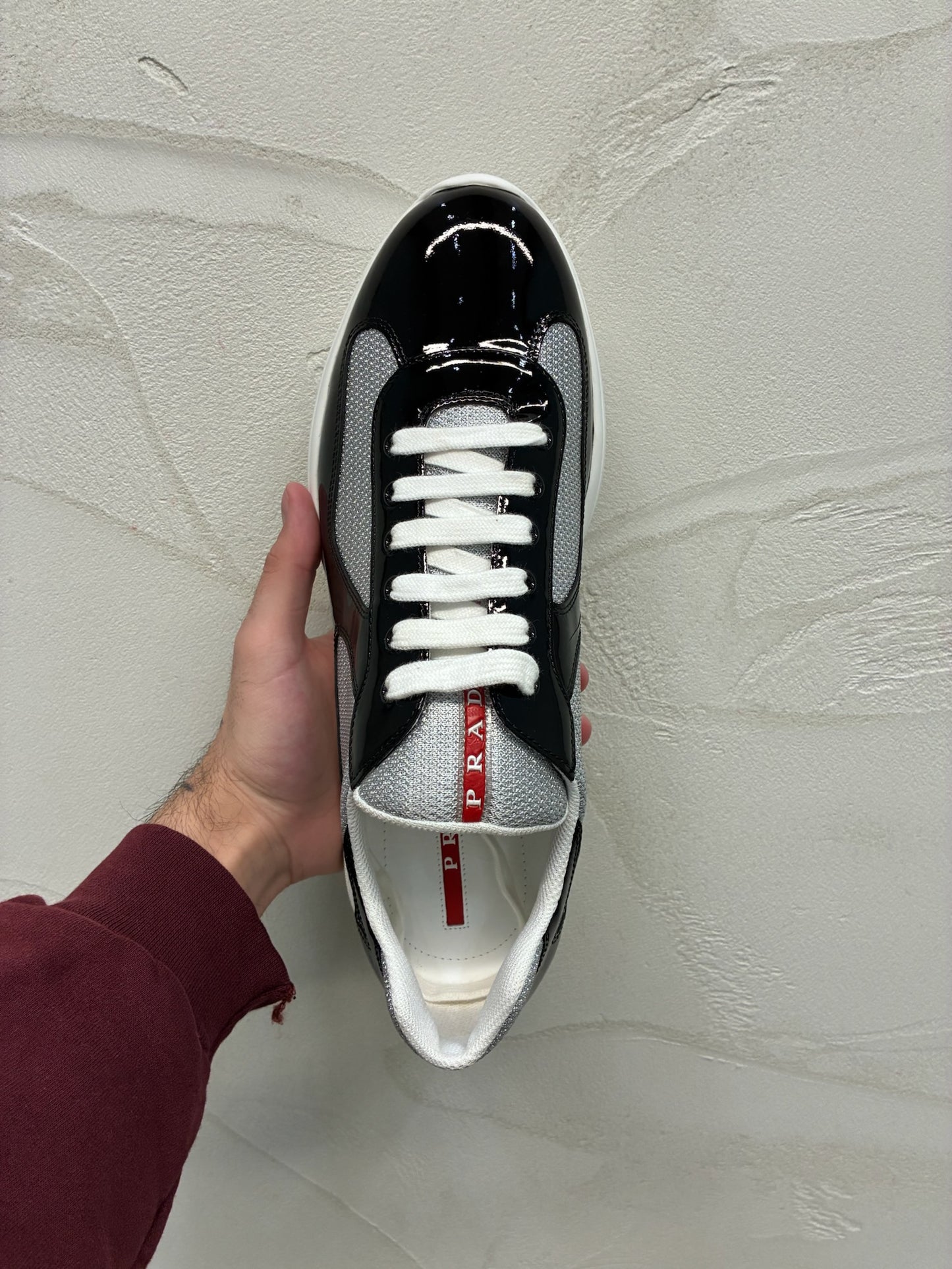 Prada America's Cup Patent Leather Black/Silver